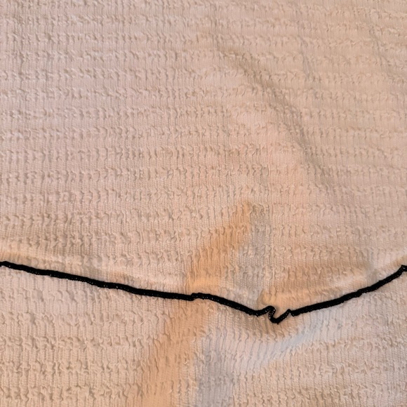 Creation White Black Textured Knit 3/4 Sleeve Top Size 2X NWT - Picture 10 of 11